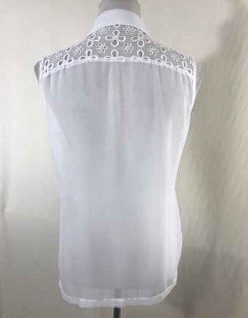 NO LABEL White Collared Vest – Size L/36/12