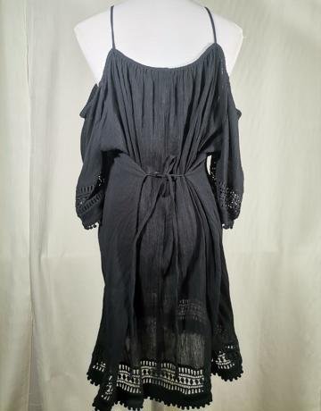 SEA FOLEY 100% Cotton Black Casual Dress – Size L/12/36