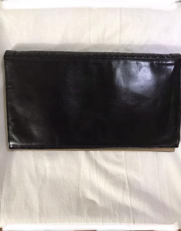GOLDEN ARROW Black Leather Clutch Bag