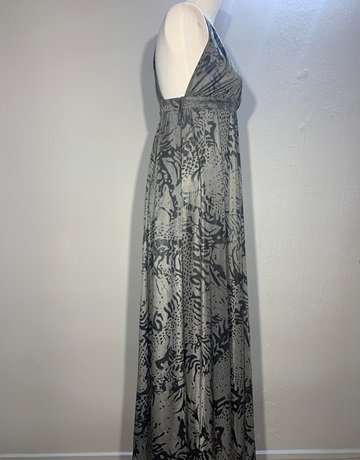 Phenomena Grey And Black Patterned Dress- Size M