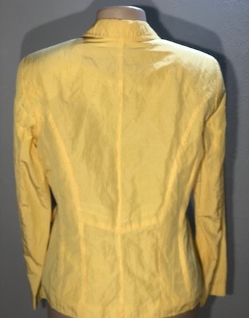 YELLOW Crushed Cotton Blend Jacket – Size UK 14