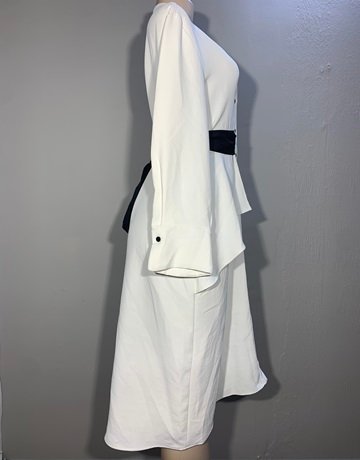 Zara Basic White And Black Dress- Size L