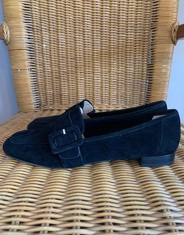 Trenery Black Suede Loafer- Size 37/UK 4