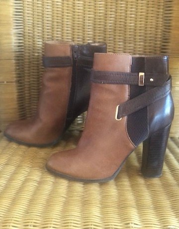 Aldo Two Tone BROWN Leather Ankle Boots – Size 5 (UK38)