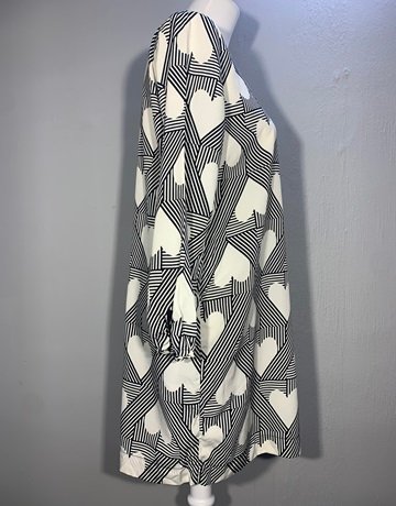 Monsoon Black And White Patterned Dress- Size M