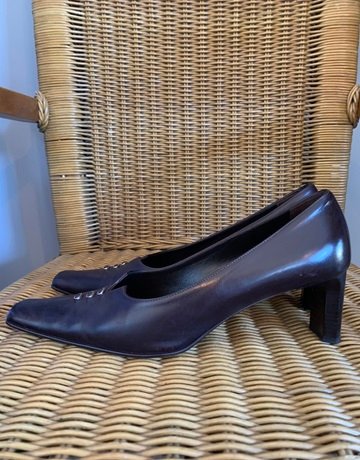 Lorbac Purple Brown Lether Heels- Size 37.5/4.5
