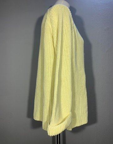 Desray Yellow Pure Cotton And Linen Sweater- Size XL