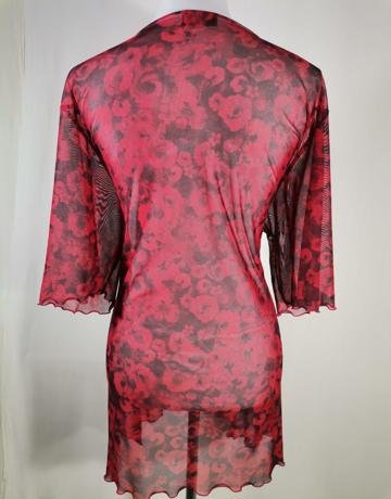 CHOCOLATE LACE Sheer Red Top – Size XL/38/14