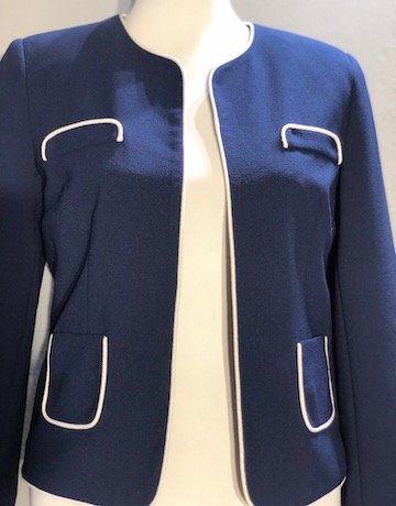 Yen London NAVY BLUE Textured Jacket – Size EU38 ( UK 34)