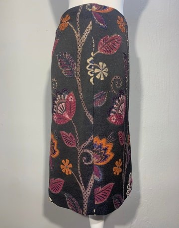 Madeleine Black Floral Wool Skirt- Size UK14/L