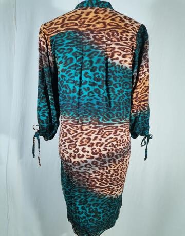 COLLEEN EITZEN Animal Print Shirt Dress – Size L/36/12