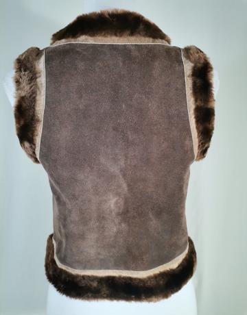 VINTAGE Choc Brown Suede Leather Waistcoat – Size M/34/10