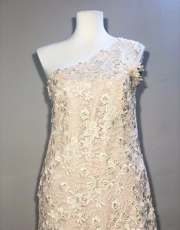 Michael Louw CREAM Lace Formal Dress – Size 12 (estimate)
