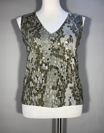 Opus Grey And Green Top And Cardigan Set- Size S