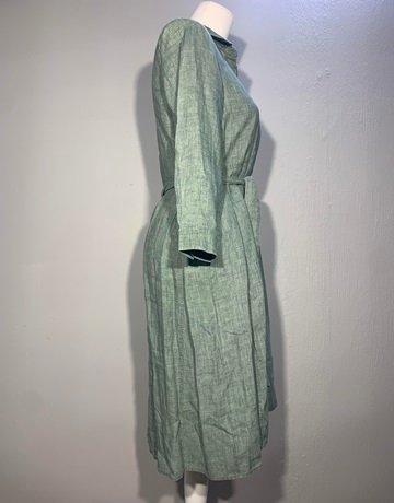 Trenery Pure Linen Green Dress- Size 8