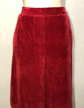 Vintage MatchSet RED Corduroy Skirt – Size 12 ( will fit Size SA 10)