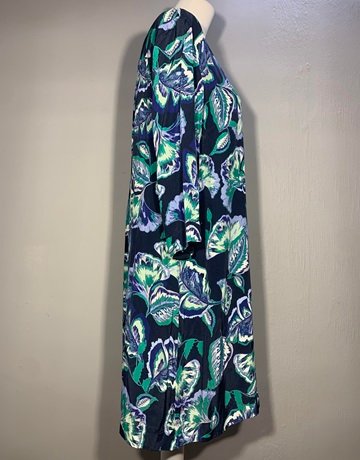 August Blue Patterned Dress- Size 14