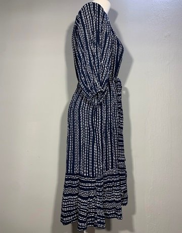 Desray Navy Blue And White Dress- Size 32