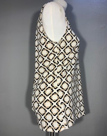 Banana Republic Cream And Black Patterned Top- Size M