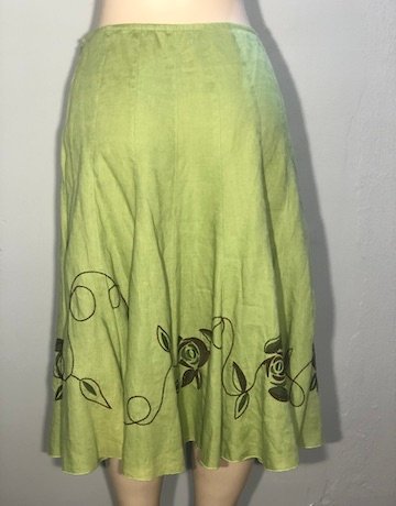 Per Una LIME GREEN Cotton Skirt – Size 12