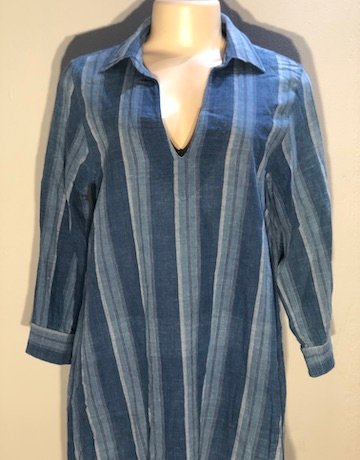 Jane Valken Blue Cotton Tunic – Size Medium