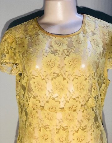 CCDK MUSTARD Lace Top – Size Large