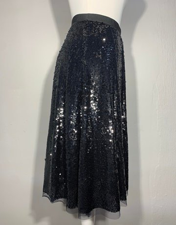 Poetry Black Sequin Skirt- Size 6/S/XS