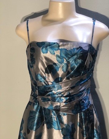 Hip Hop Spaghetti Strap Metallic GREY/BLUE Dress – Size 34