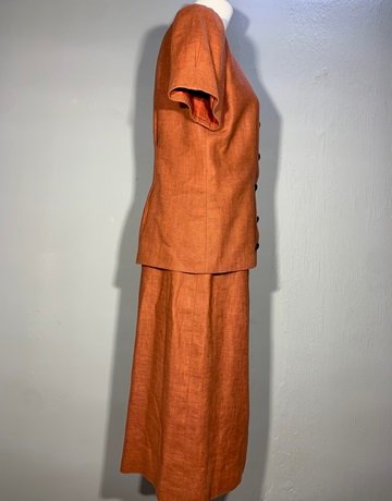 Vintage Orange Top And Skirt Set (No Brand Name)- Size M