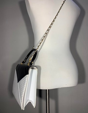 Vintage Black And White Crossbody Bag (No Brand Name)- Medium Size