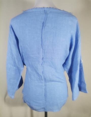 100% Blue Linen Shirt – Size L/12/36