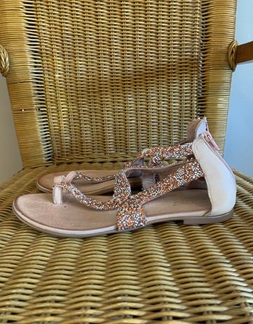 INUOVO Rose Gold Sequin Sandals- Size 40