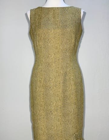 Liz Claiborne BROWN BEIGE Snakeskin Shift Dress – Size UK 8