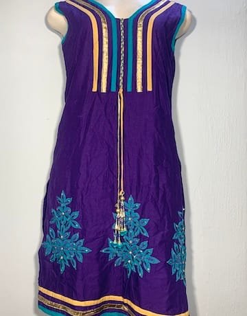 PURPLE, BLUE and GOLD Tunic Dress – Size Small