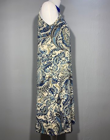 Iconic Blue And Cream Patterned Dress- Size M