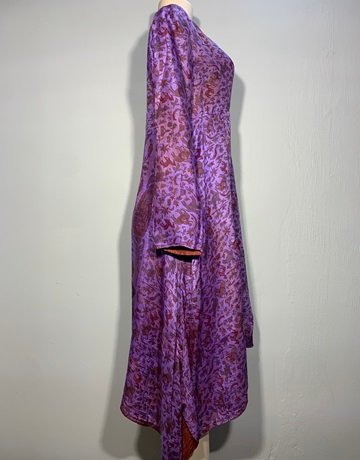 Purple And Orange Reversible Silk Dress (No Brand Name)- Size 36