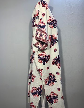 ZARA White Patterned Dress- Size M