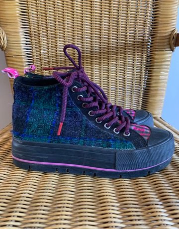 Desigual Black And Purple Platform Sneakers- Size UK5