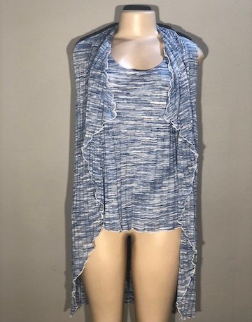 Hip Hop Woven BLUE Top – Size 36 (Has a matching waterfall jacket)