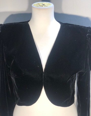 Glad’iags BLACK Velvet Bolero – Size Medium /UK 34