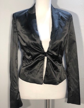 Espirit BLACK Cotton Blend Jacket - Size UK 10