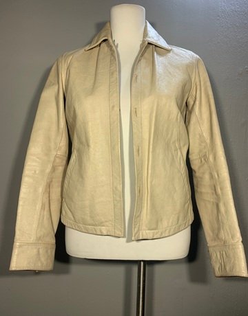GAP Cream Leather Jacket- Size 4