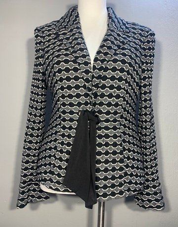 Peck & Peck Black And White Rayon Blend Jacket- Size L
