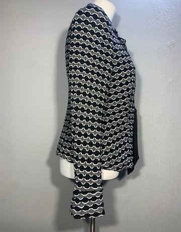 Peck & Peck Black And White Rayon Blend Jacket- Size L