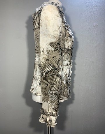 Edina Ronay Brown And White Shirt- Size M