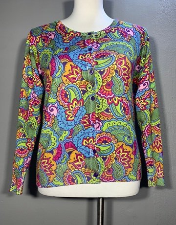 New Vintage Colourful Cardigan- Size M