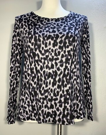 Witchery Black And Brown Print Viscose Top- Size S