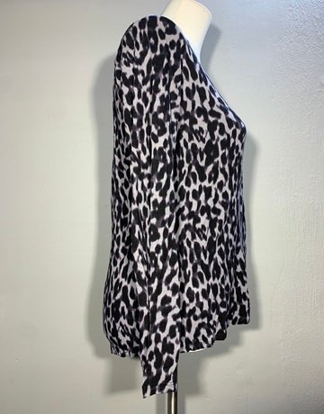 Witchery Black And Brown Print Viscose Top- Size S