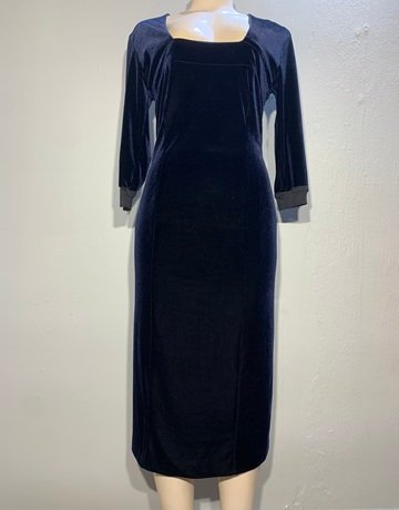 Habits Collection Navy Blue Long Sleeve Dress- Size 2 (UK 36)