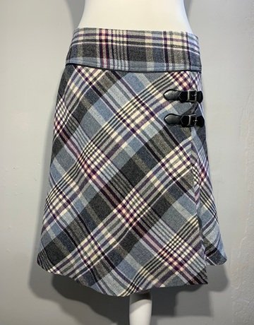 Tom Tailor Blue And Grey Skirt- Size Eur 42 (UK38)